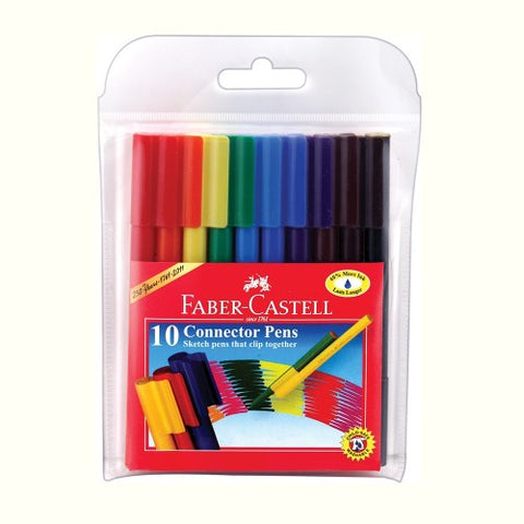Felt Tip Connector Pens - Pkt x 10 Assorted Colors