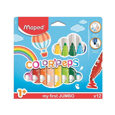 Felt Tip Pens - Maxi Colour Peps/Pkt x 12 Asstd Cols