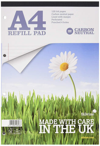 A4 Refill Pad CO2 Neutral Paper - Premium 80gsm Bright White/120pages