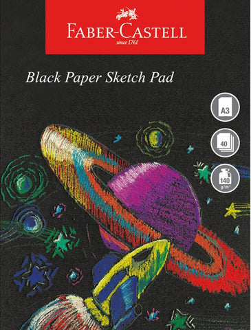 Drawing/Sketch pad Black paper - 140gsm/A3/40 Sheets FCRR