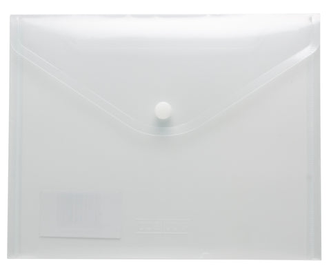 Eco-friendly A5 Plastic Envelope File With Button - White