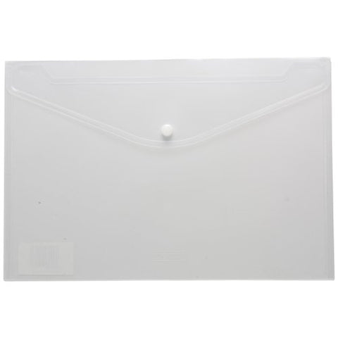 Eco-friendly A3 Plastic Envelope File With Button - White