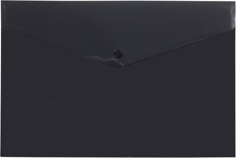Eco-friendly A4 Plastic Envelope File With Button - Black
