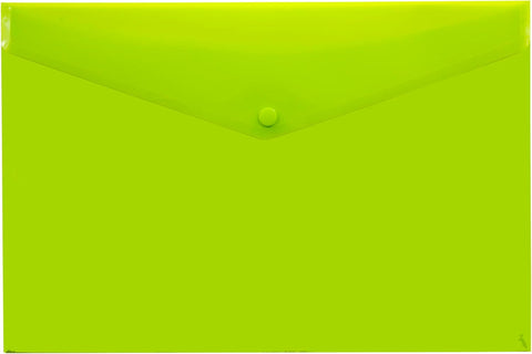 Eco-friendly A4 Plastic Envelope File With Button - Green