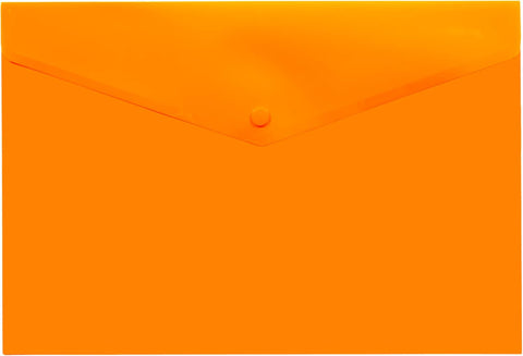 Eco-friendly A4 Plastic Envelope File With Button - Orange