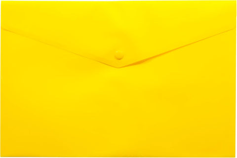 Eco-friendly A4 Plastic Envelope File With Button - Yellow