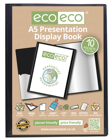 Eco-friendly A5 Presentation Display Book 10pgs/20viewing - Black