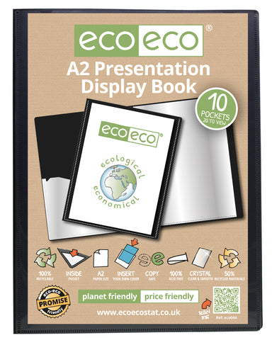 Eco-friendly A2 Presentation Display Book 10pgs/20 viewing - Black