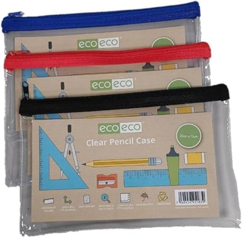 Eco-friendly Pencil Case 20cmX13cm - Asstd Zip Colours