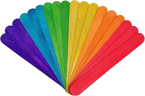 Jumbo Wooden Sticks - Packet Assorted Colours