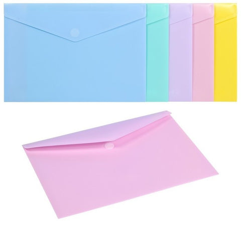 Plastic Envelope File - SOFT Hook & Loop Envelope A4+/Pastel Green