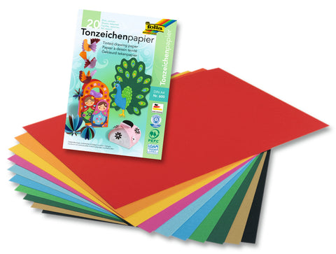 A4 Coloured Paper - Pad x 20 sheets/10 Assorted Colours