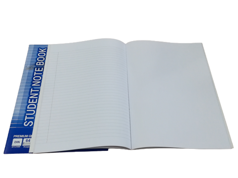 A4 Student Note Book - 1pg Lined/1pg Blank White