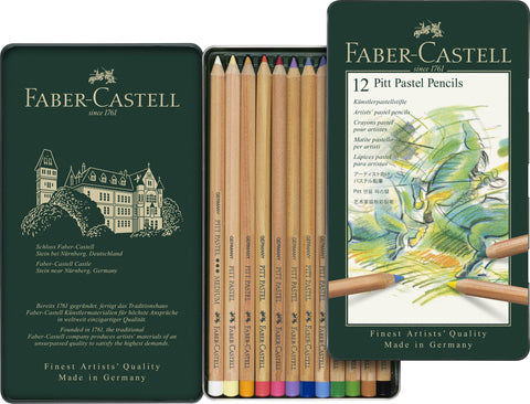 Pitt Pastel Pencils - Tin x 12 Assorted Colours
