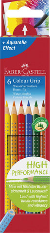 Colouring Pencils Grip   - Pkt x 6 Assorted Colours