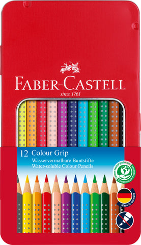 Colouring Pencils Grip - Tin x 12 Assorted Colours