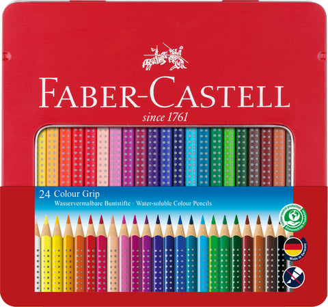 Colouring Pencils Grip - Tin x 24 Assorted Colours