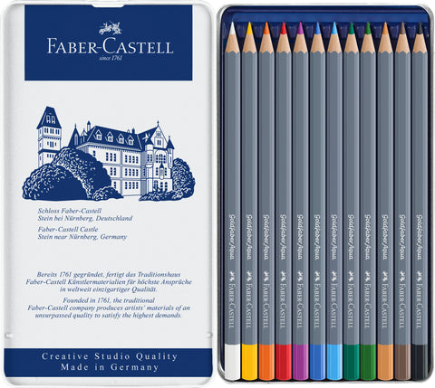 Watercolour  Pencil Goldfaber Aqua - Tin x 12 Assorted Colours
