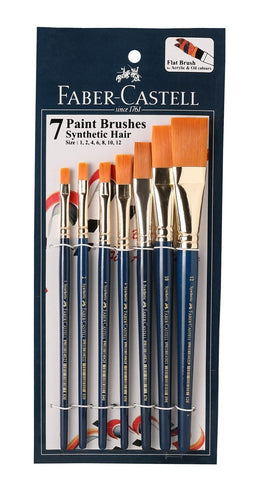 Paint Brush Gold Teklon Flat - Set X 7 Asstd Sizes