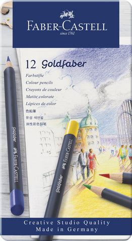 Colouring Pencil Goldfaber - Tin x 12 Assorted Colours