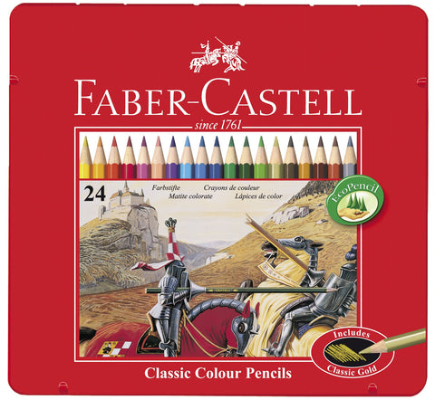 Colouring Pencils  Tin x 24 - Hexagonal Assorted Colours