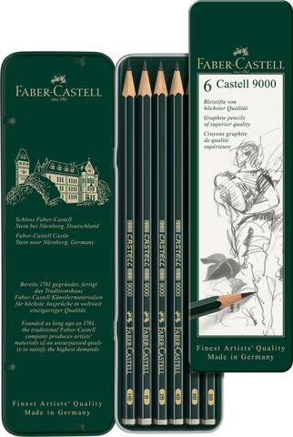 Castell 9000 Art Set - Tin x 6 Assorted Grades