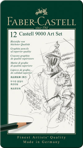 Castell 9000 Tin x 12 - Art Set Assorted Grades