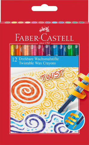 Assorted Wax Crayons Twist - Pkt x 12 Colours