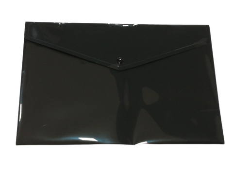 Eco-friendly A4 Plastic Envelope File With Button - Black