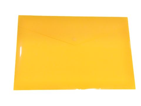 Eco-friendly A5 Plastic Envelope File With Button - Yellow
