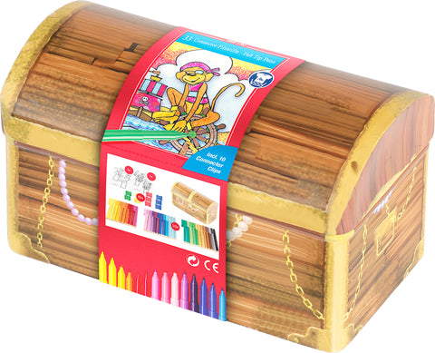 Markers Gift Set - Felt Tip Connector Pens Plus Accessories/Treasure Box
