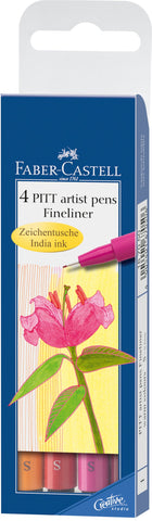 Pitt Artist Pens   Wallet x 4 - Warm Colours