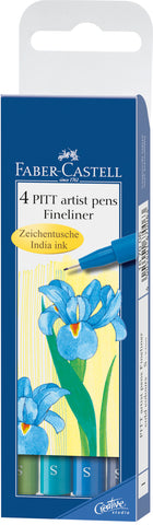 Pitt Artist Pens   Wallet x 4 - Cold Colours