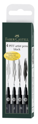Pitt Artist Pens    Wallet  x 4 - Black/Set 1