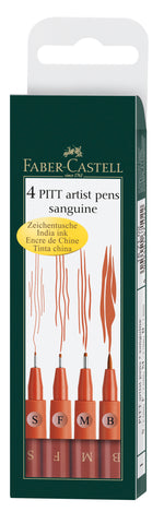 Pitt Artist Pens   Wallet X 4  - Sanguine