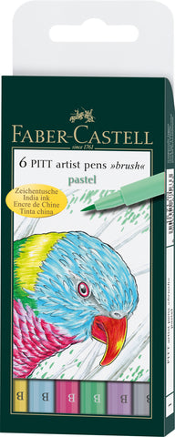 FC - Pitt Artist Pens - Assorted Colours /Wallet x 6 - Pastel