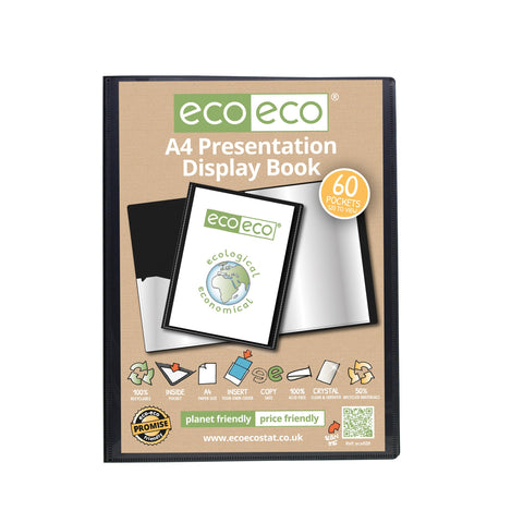 Eco-friendly Presentation Display Book - A4/60pgs/120 viewing - Black