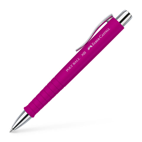 Ballpoint Pen - Retractable Polyball /Pink Barrel/Blue Ink XB