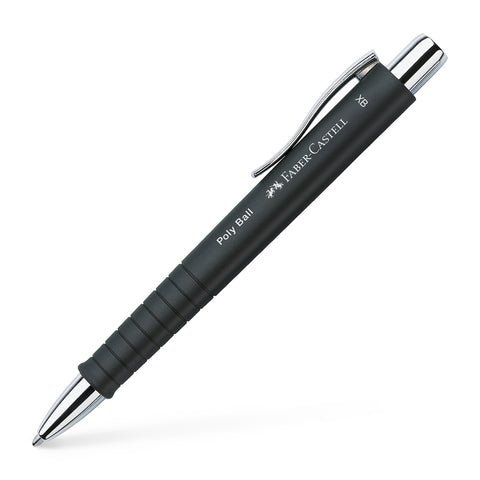 Ballpoint Pen - Retractable Polyball /Black Barrel/Blue Ink XB