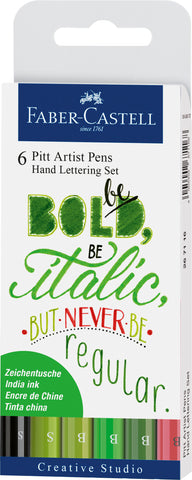 Pitt Artist Pens Wallet  x 6  - Hand Lettering/Be Bold