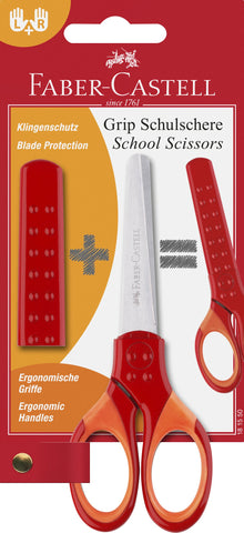 Grip Scissors - Red-Orange/Right Or Left Handed/Child Safe