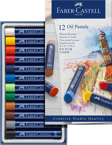 Faber-Castell Oil Pastels - Box x 12 Assorted Colours