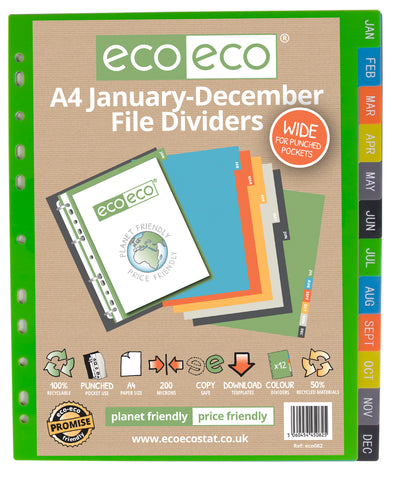 Dividers A4 - January - December Wide ECO