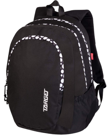 Target Backpack 3 Zip Duel Black & White Spots