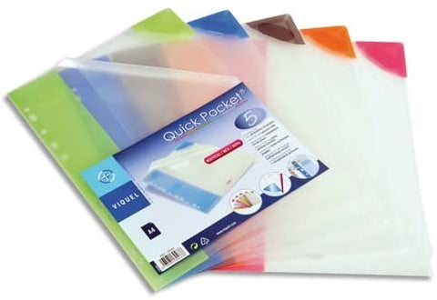 File Punched Tidy A4 - Quick Pocket/Assorted Colours