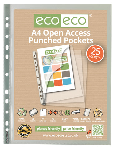 Open Access Multi Punched Pockets A4 ECO - Premier/Pkt x 25 sleeves