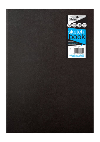 Sketch Book Case Bound - Black Cover/140gsm/A4 Portrait/48 sheets