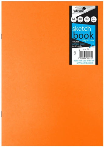 Craft/Field Sketch Book - 140gsm/A4/Fluorescent Laminated Cover Orange