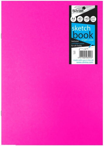 Craft/Field Sketch Book - 140gsm/A4/Fluorescent Laminated Cover Pink