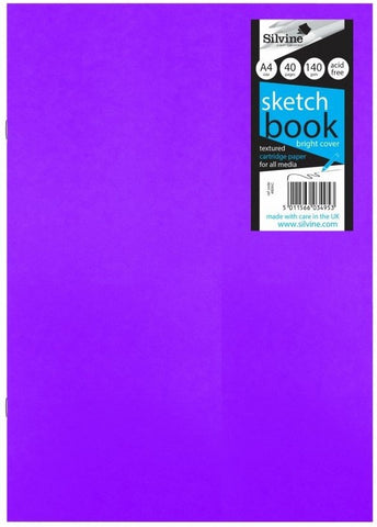 Craft/Field Sketch Book - 140gsm/A4/Fluorescent Laminated Cover Purple